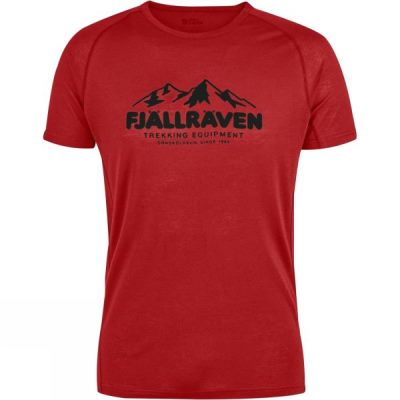 Playeras Fjallraven Abisko Trial Print Hombre - Rojas - Chile MZN269815